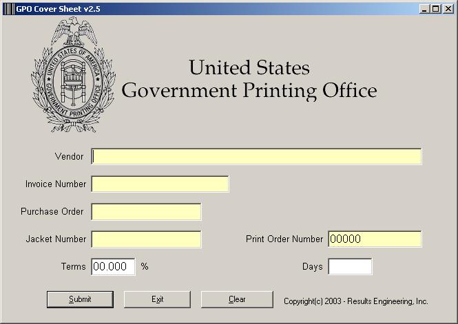 Example of Stand-Alone Bar Code Cover Sheet Program